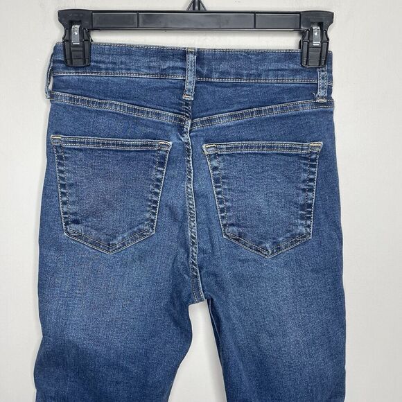 TOPSHOP Skinny Jeans Women 26 Moto Jamie Red Silver Side Stripe Stretch 10" Rise - Picture 6 of 11